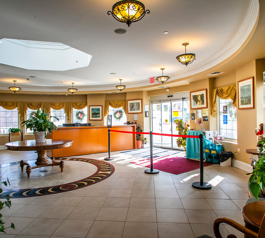 The lobby of our senior living home
