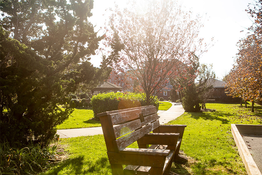 Enjoy our senior living amenities, such as our beautiful grounds