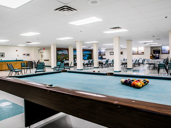 Play billiards in our senior independent living community