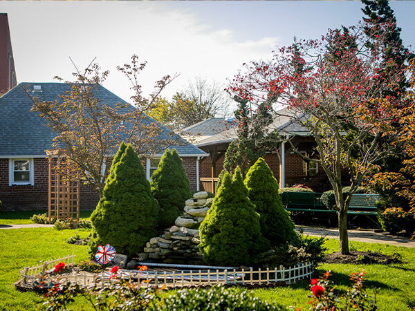 The beautiful grounds of our senior independent living home