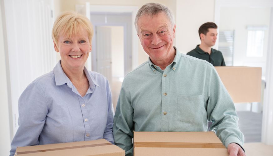 older parents packing with sons help